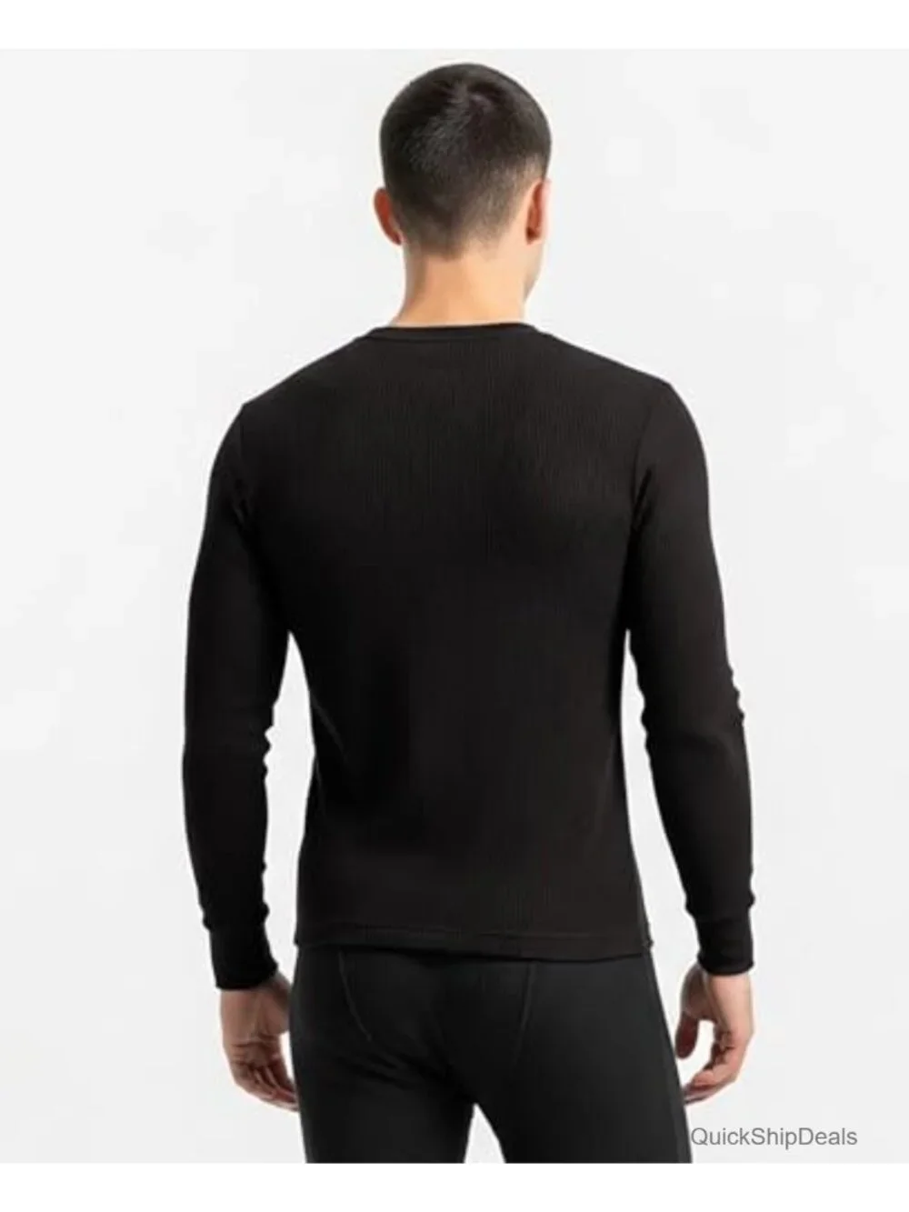 Men's Waffle Thermal Underwear Long Sleeve Shirt Crew Neck Baselayer Top 2 Pack
